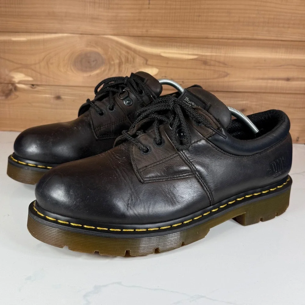 Dr. Martens Industrial Brown Leather Work Shoes 8933 Slip Resistant Mens 12 VTG